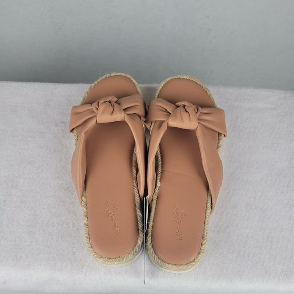 Universal Thread Sandals Women's Peachy Tan Dena Faux Leather Knot Espadrille - Picture 5 of 8